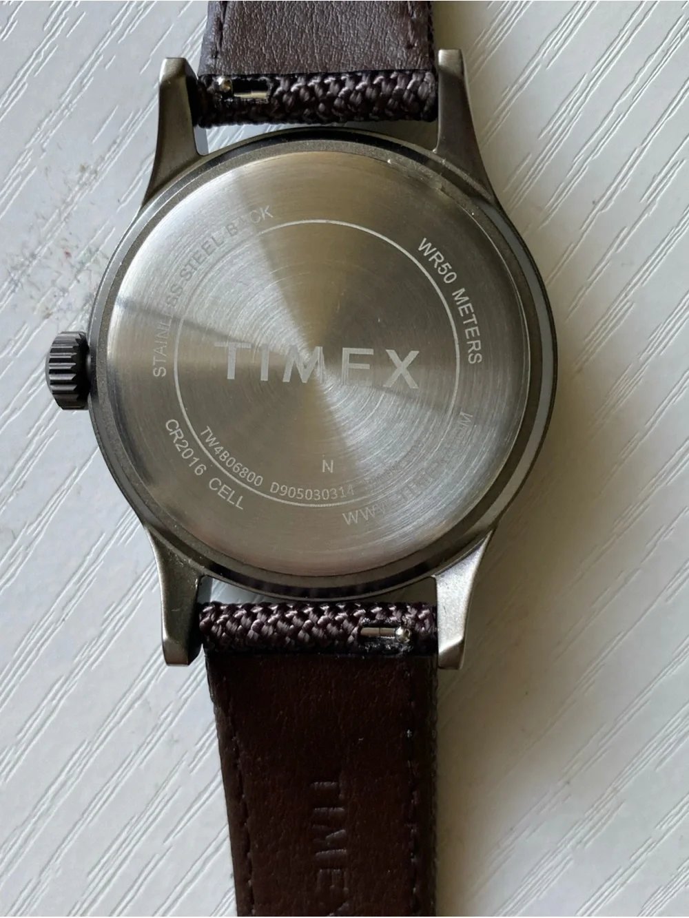 Timex Expedition Cream Dial Field Watch with Brown Strap